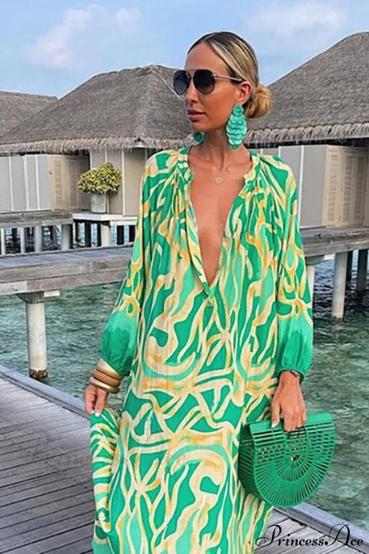 Sexy Beach Party Loose Vintage Boho Dress