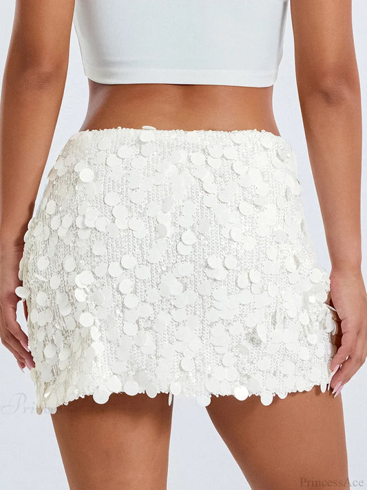 Sparkle Sequin Glitter Mini Skirt skirts-250223