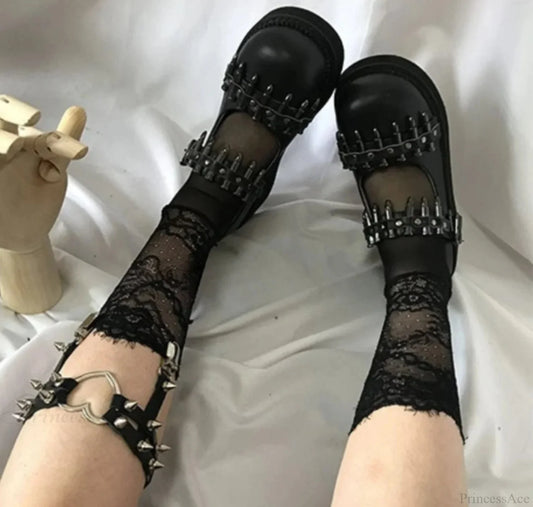 Spiked Gothic Leather Elevated Sneaker