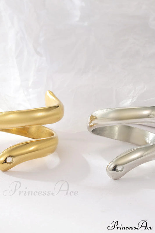 Stainless Steel Exaggerated Serpentine Cast Ring