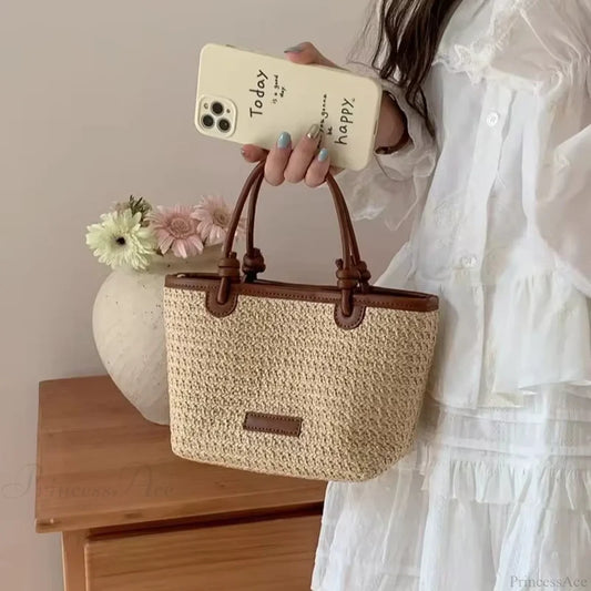 Straw Woven Rattan Summer Crossbody Brown crossbody-250126