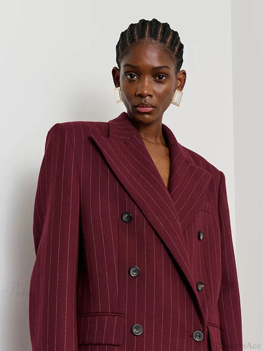 Stripe Print Blazer Coat red top / S