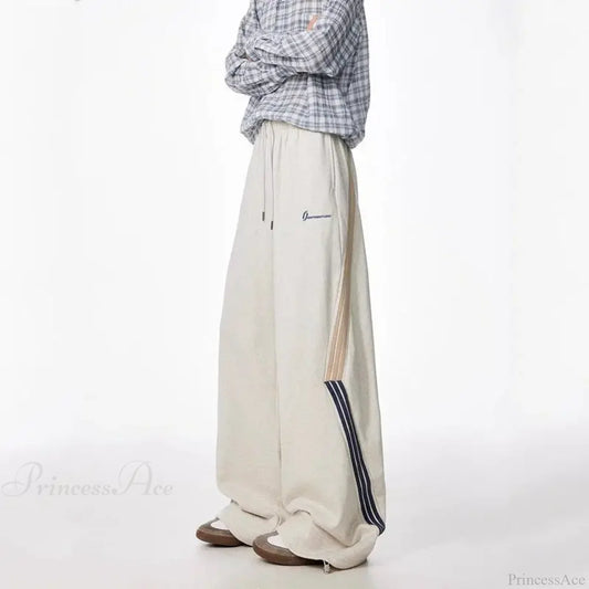 Striped Drawstring Vintage High Waist Pants