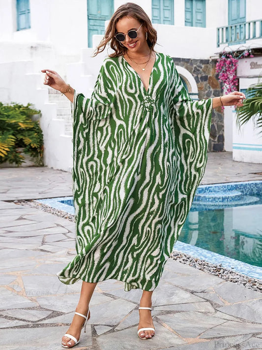 Striped Plus Size Long Dress Cover Up color4 / One Size