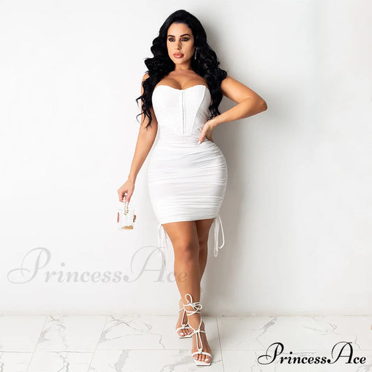 Stunner Status Stylish Strapless Mini Dress White / S Dressy Dresses