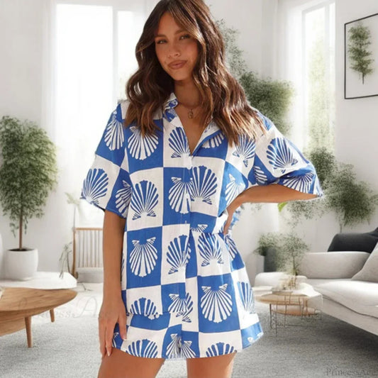 Summer Beach Holiday Two-piece Casual Blouse blouse-250126