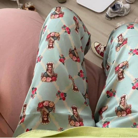 Vintage Harajuku Casual Baggy Straight Pant Blue / S pant-250223