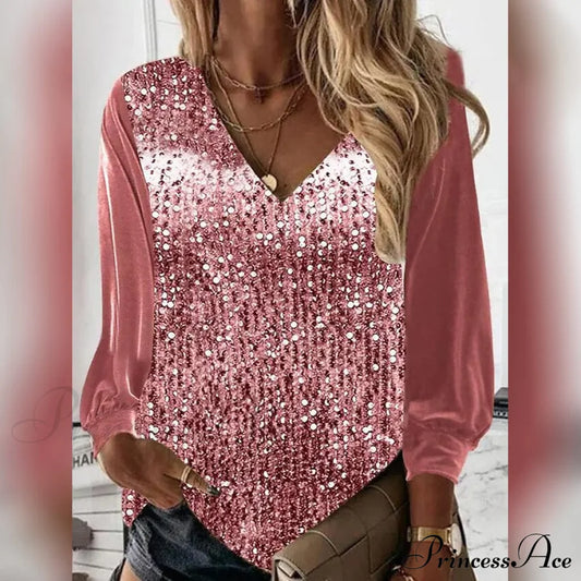 Women's Blouse Shirt Long Sleeve Pink __stock:200 clothes refund_fee:1200 tops
