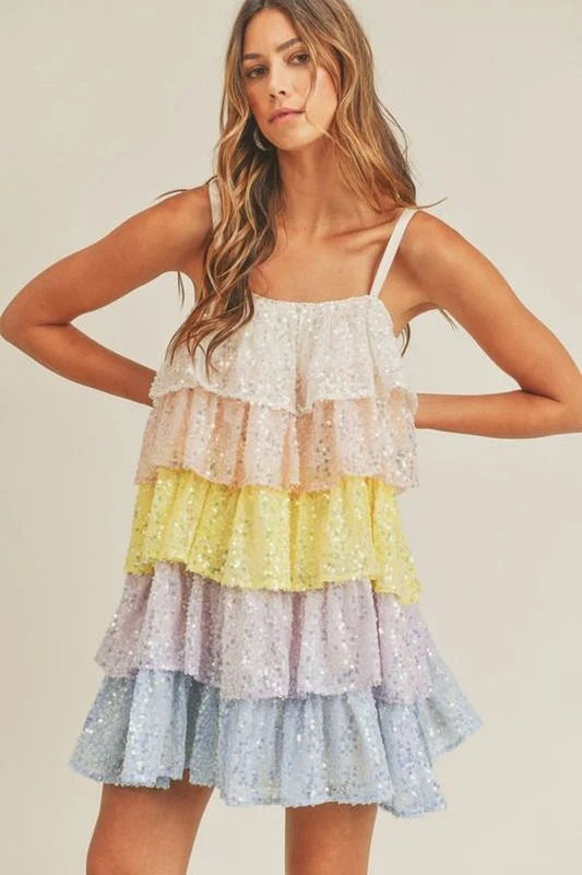 Buddy Love Disco Tiered Sequin Dress | Dress In Beauty