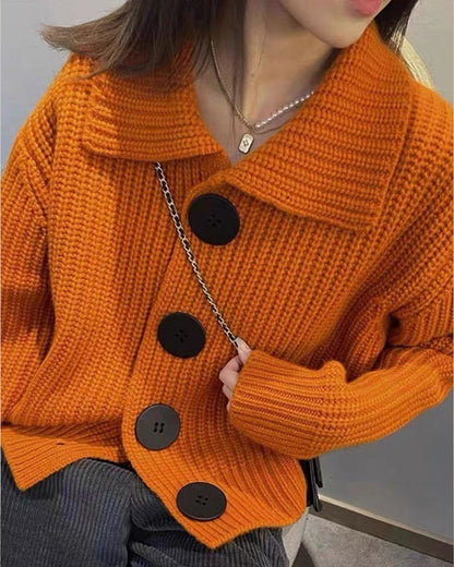 Buttoned Knit Cardigan