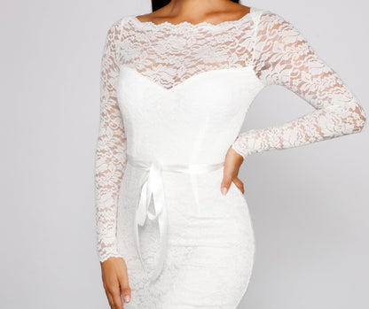 Keely Lace Stylish Sweetheart Midi Dress