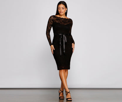 Keely Lace Sweetheart Midi Dress - Lady Occasions