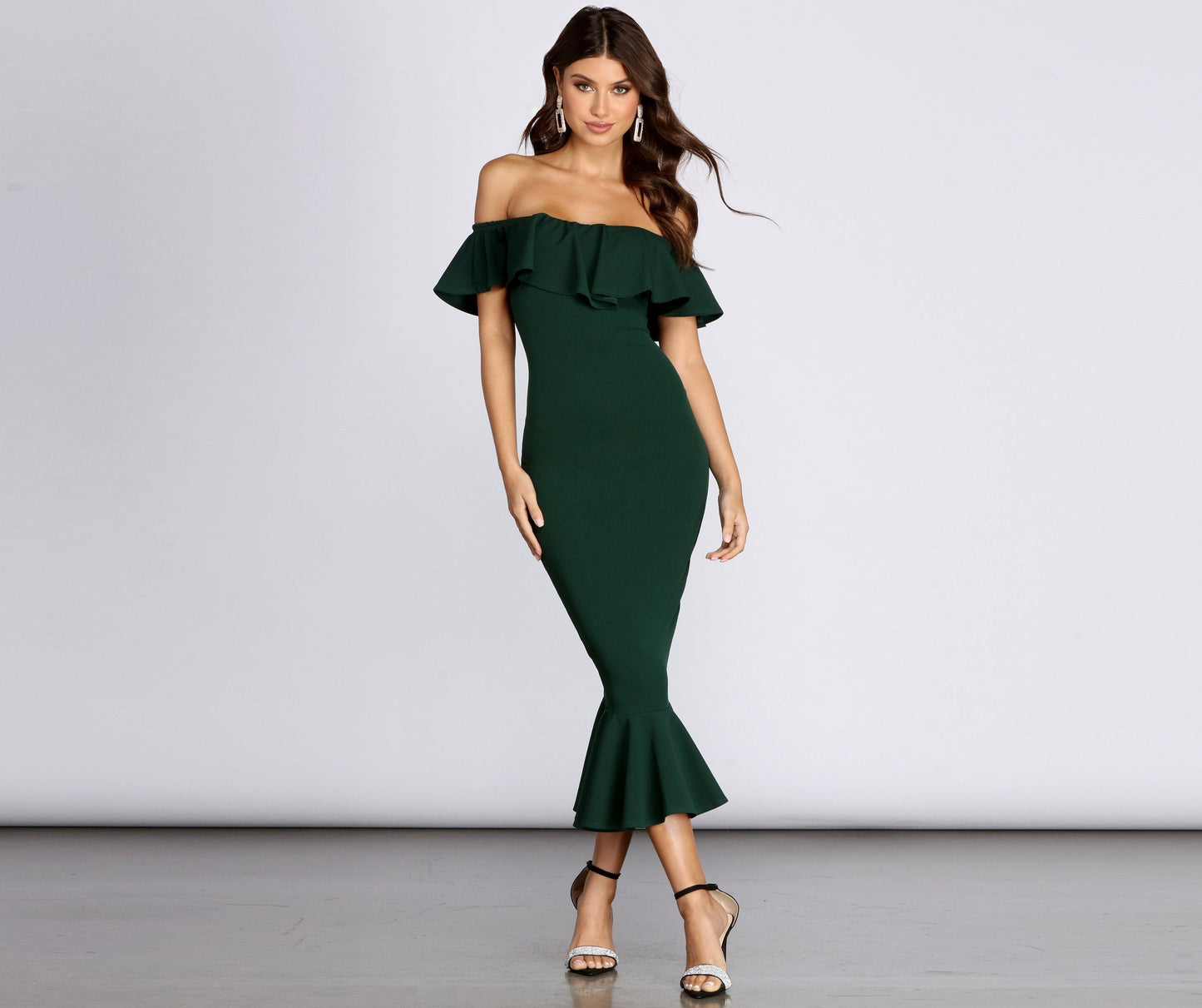 Ready And Ruffled Midi Dress - Lady Occasions