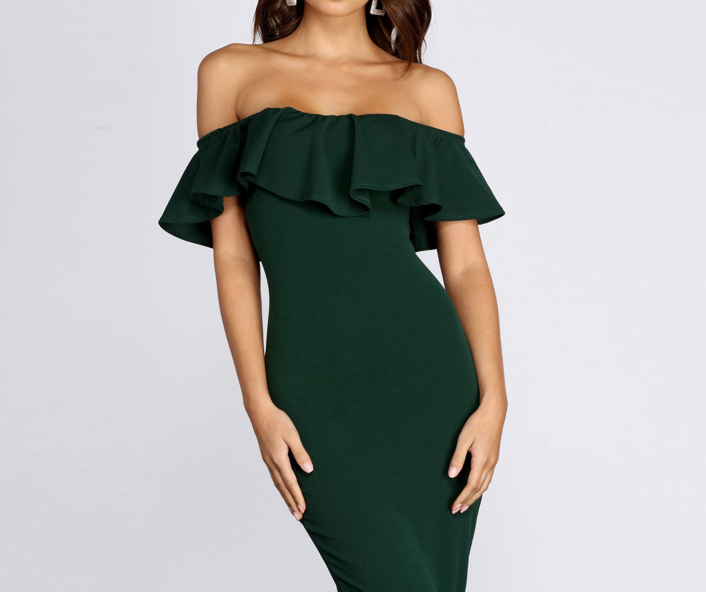 Ready And Stylish Ruffled Midi Dress