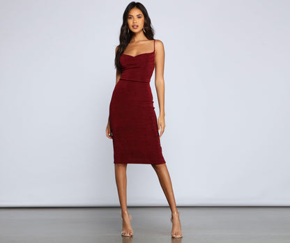 Stylish And Chic Charming Slinky Knit Midi Dress