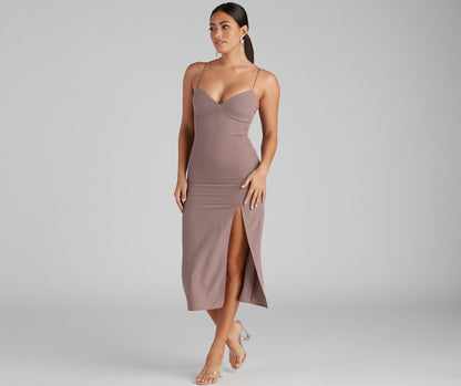 Effortlessly Chic High Charming Slit Slip Dress