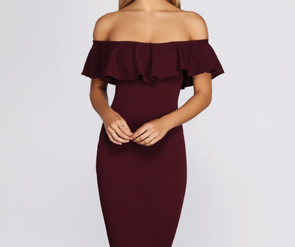 Ready And Stylish Ruffled Midi Dress