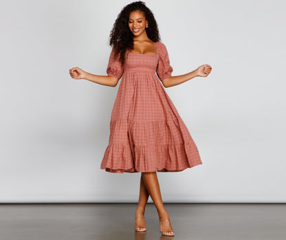 Sweet Beauty Stylish A-Line Midi Dress