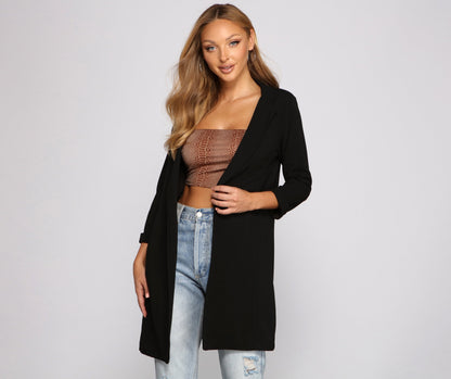 Crepe Long Line Blazer