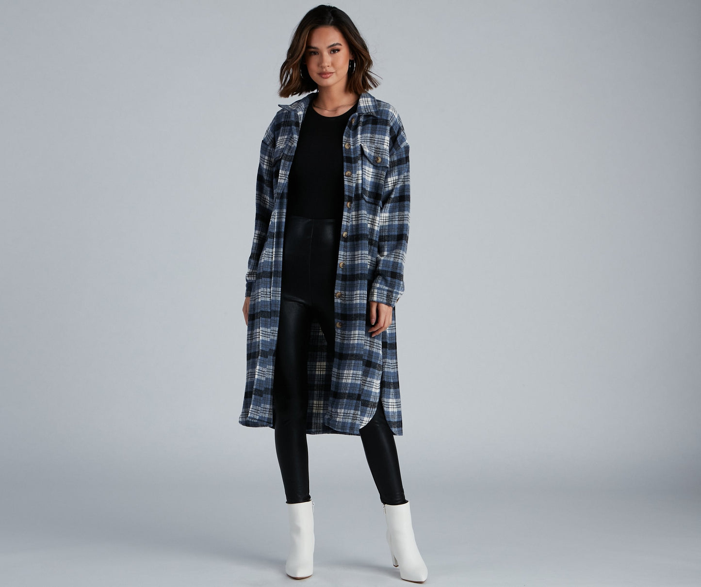 Casual Cozy Plaid Shacket