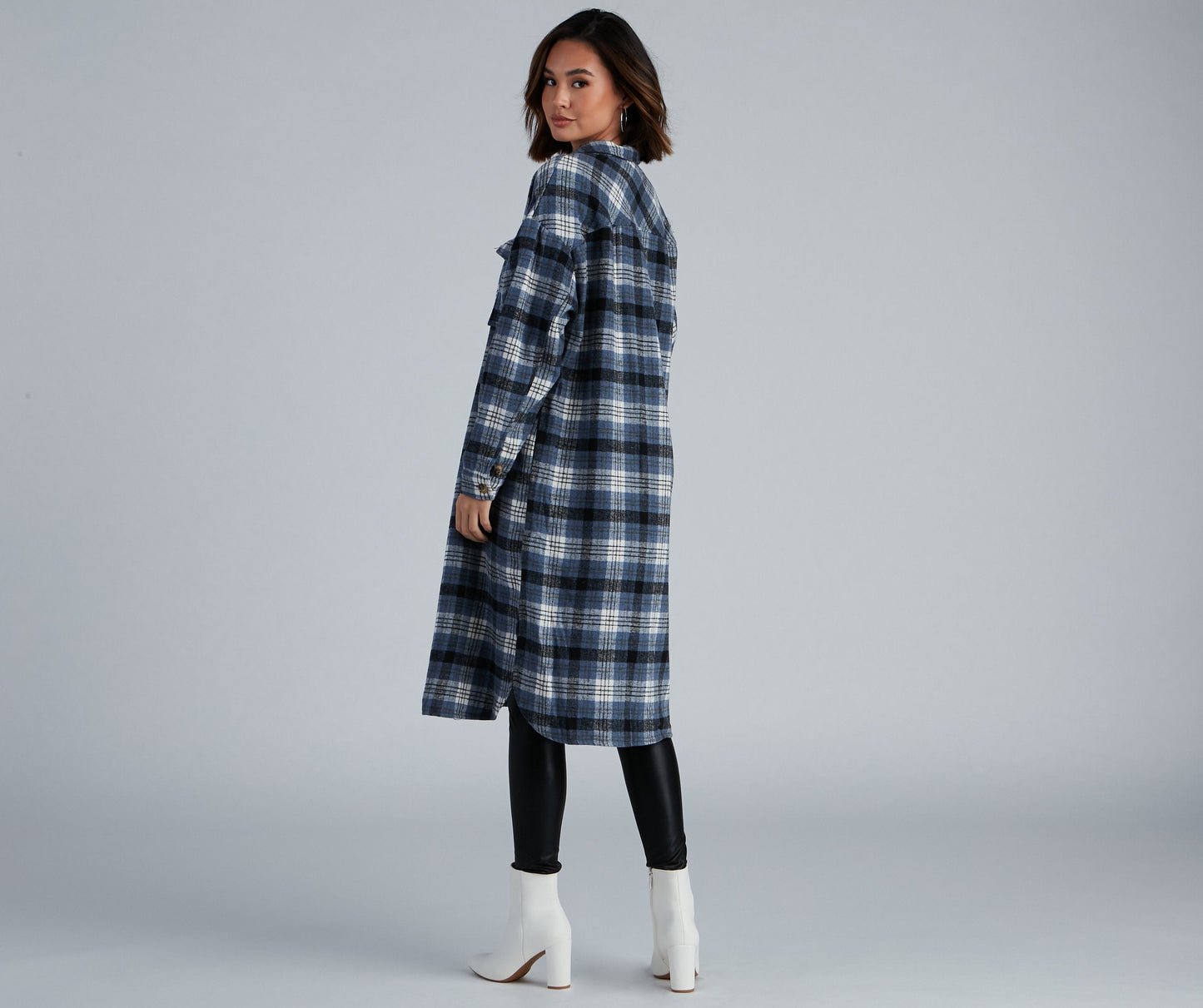 Casual Cozy Plaid Shacket