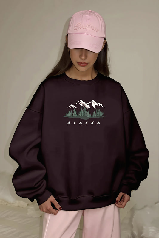 Landscape Print Oversize Sweatshirt