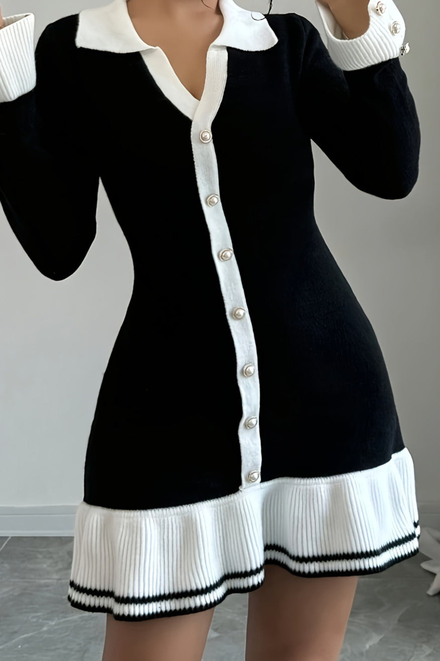 Long Sleeve Ruffle Sweater Dress