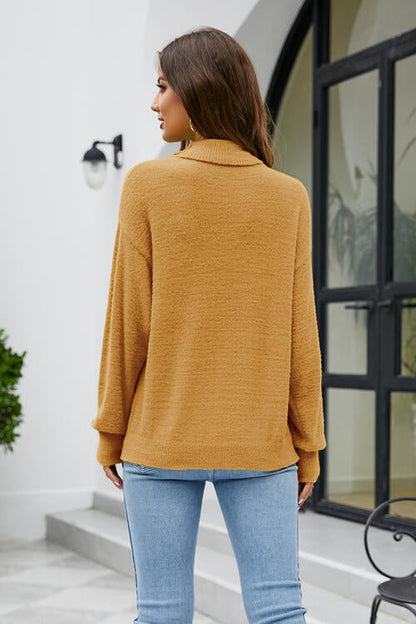 Mock with Dropped and Neck Sweater Arm Long Shoulder