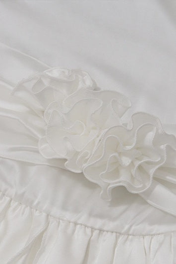 Elegant Satin 3D Floral Cocktail Dress