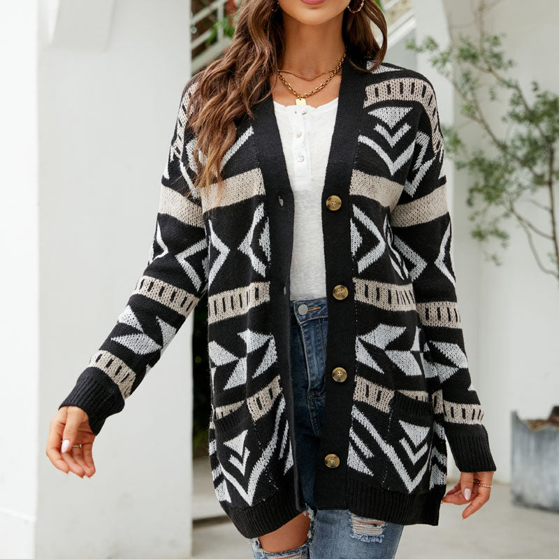 Casual Vintage Knitted Cardigan Black best Best Sellings cardigan cardigans clothes Sale tops Topseller