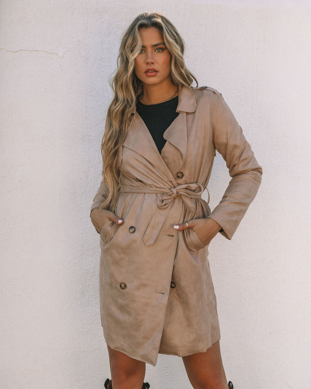 Khaki Bruin Trench Coat with Pockets