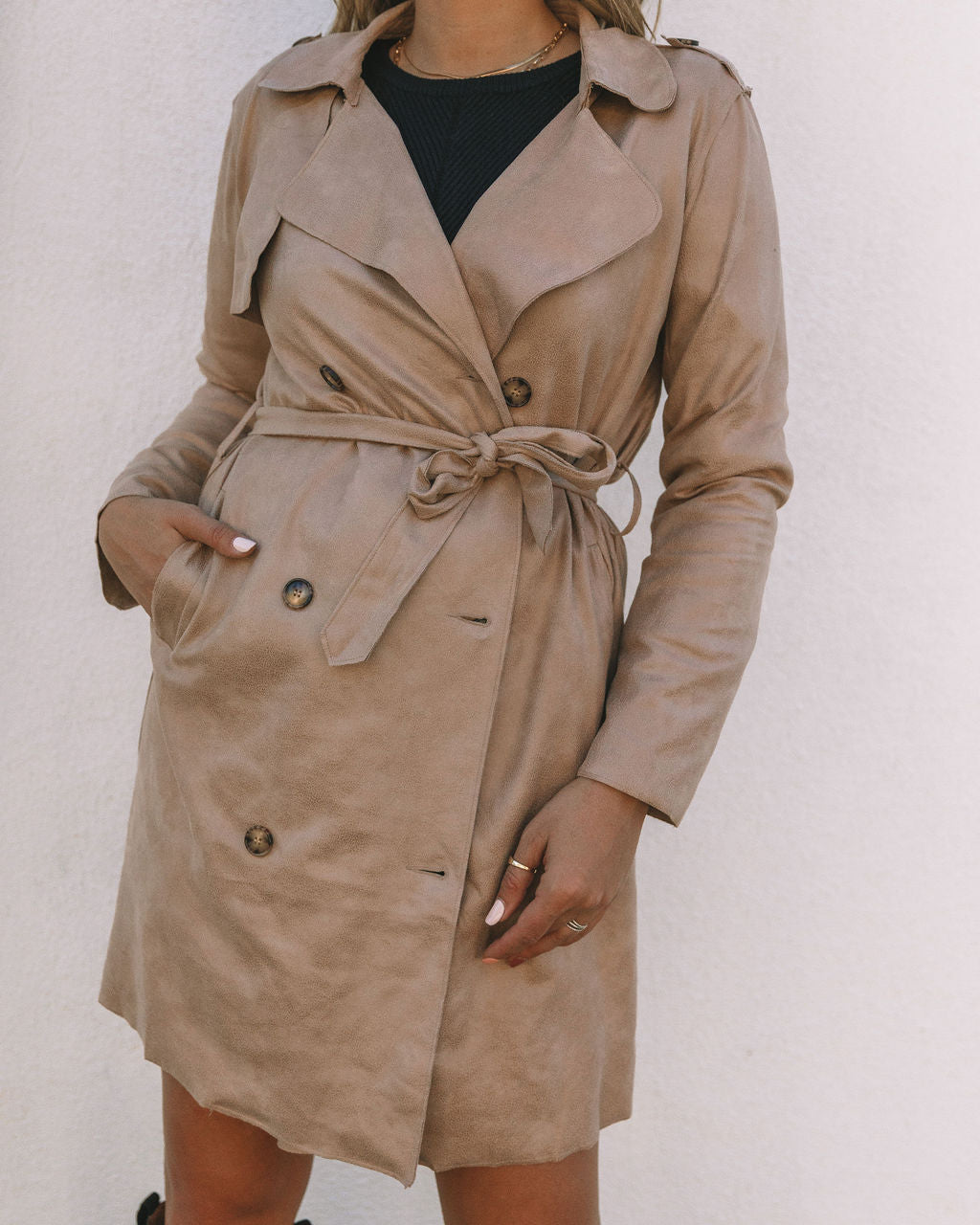 Khaki Bruin Trench Coat with Pockets