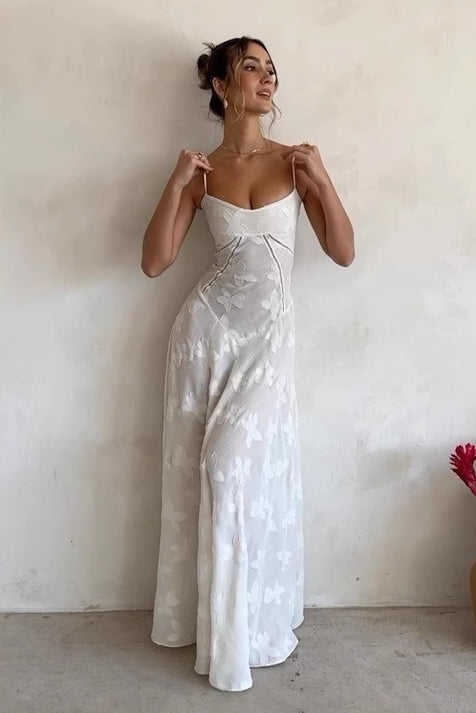 Robe longue bohème blanche élégante