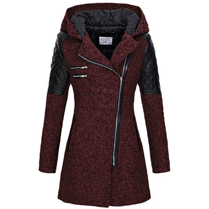 Elegant Casual Patchwork Coat Wine Red Best Sellings cardigan cardigans clothes Plus Size Sale tops Topseller