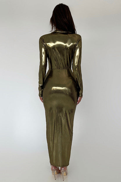 Juliette Metallic Stylish Tie Front Dress