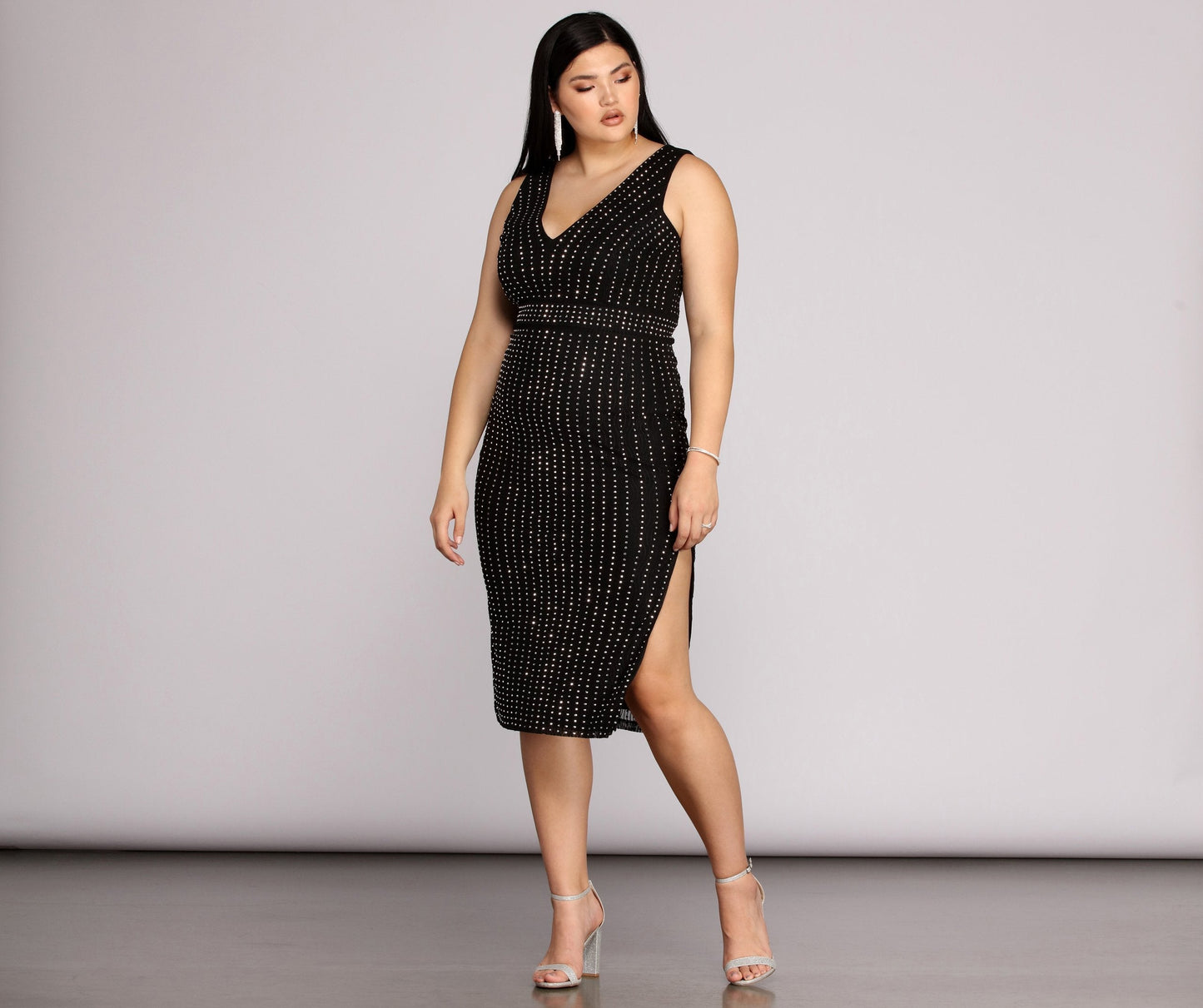 Plus Arielle Heat Charming Stone Midi Dress