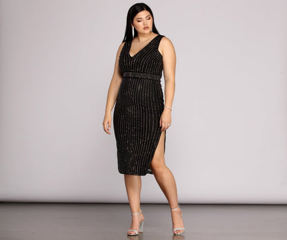 Plus Arielle Heat Charming Stone Midi Dress