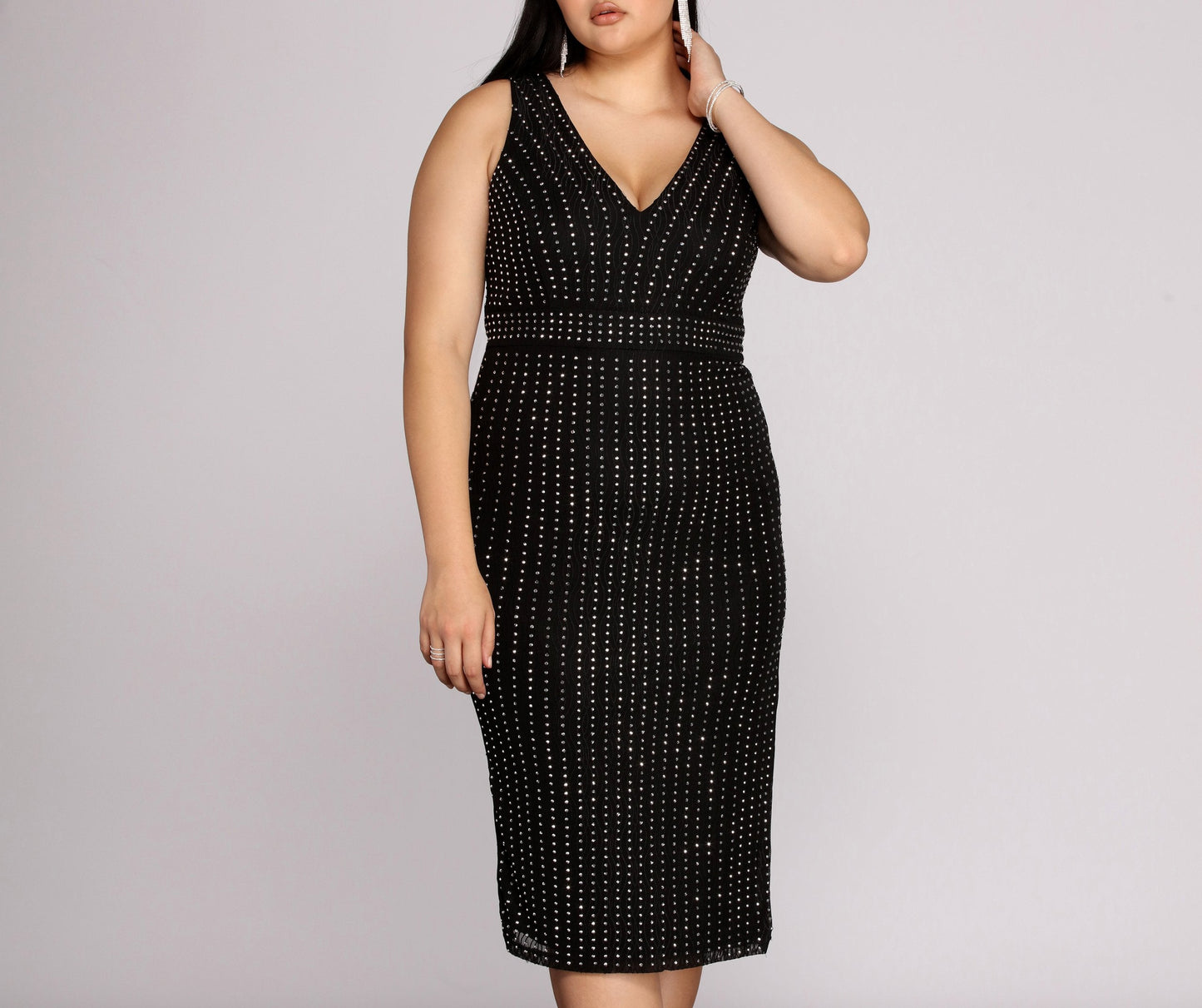 Plus Arielle Heat Charming Stone Midi Dress