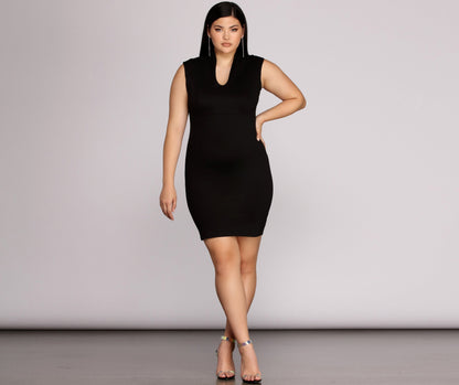 Plus Classic Stylish Midi Dress