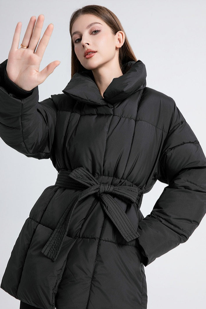 Longline Design Puffer Jacket M / Black