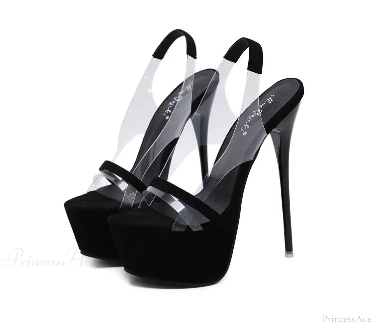 16Cm Thin High Heels Peep Toe Platform Pvc Transparent Party Wedding Slip-On Stiletto Pumps Heel