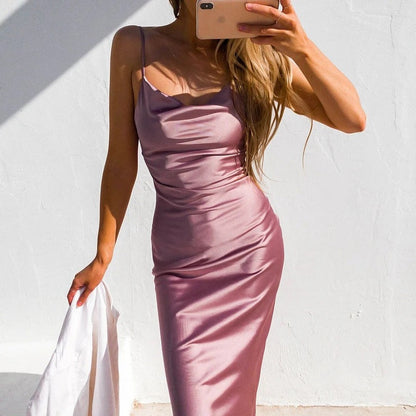 Aleena Satin Stylish Midi Dress