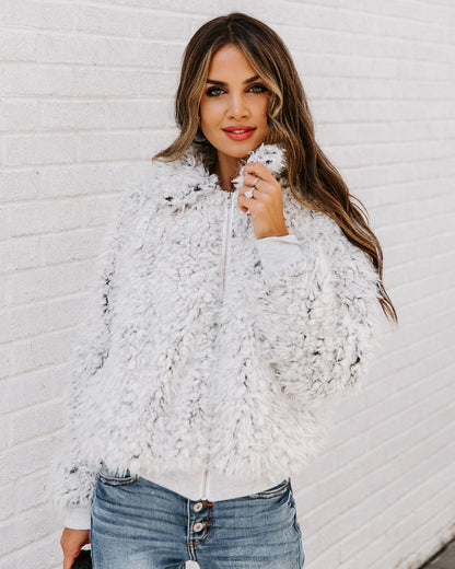 Snow Angel Faux Fur Jacket - Black with Pockets