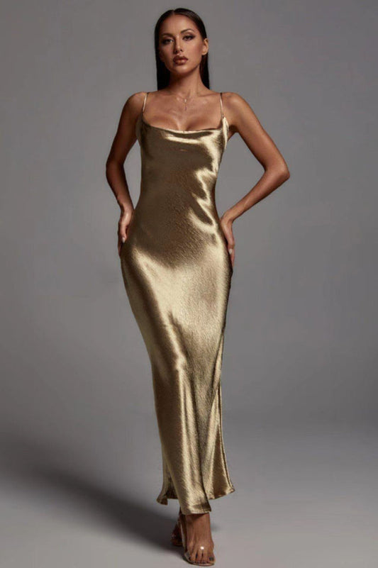 Emily Metallic Gold Maxi Dress | Dress In Beauty