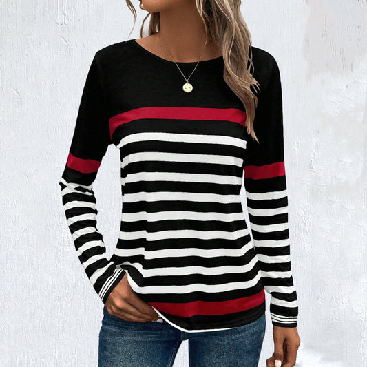 Casual Striped T-Shirt Black best Best Sellings clothes Plus Size Sale tops Topseller