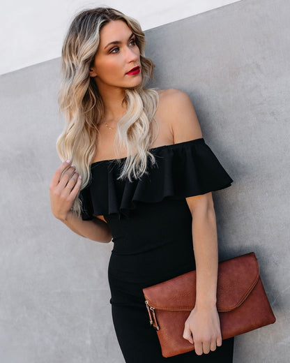 A Stylish Affair Charming Ruffled Midi Dress