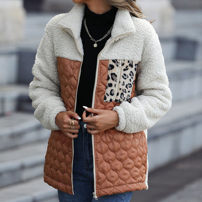 Warm Plush Patchwork Coat