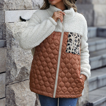 Warm Plush Patchwork Coat