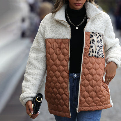 Warm Plush Patchwork Coat