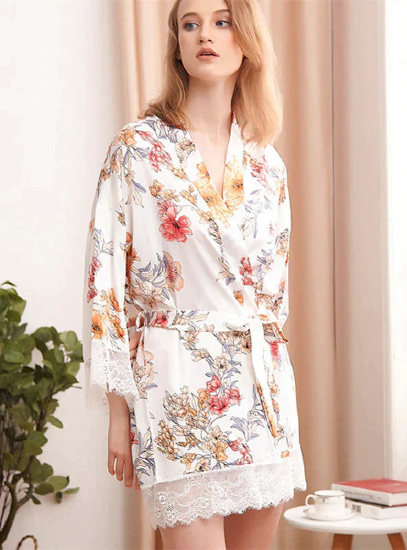 Silk Printed Bathrobe